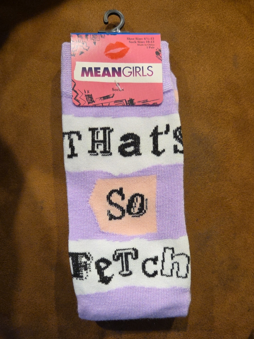 Mean Girls Lavender "That's So Fetch" Crew Socks